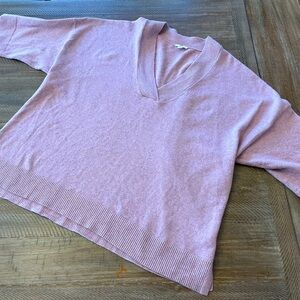 J Jill Women Purple Lilac V Neck Sweater Oversized Stretch Top XL